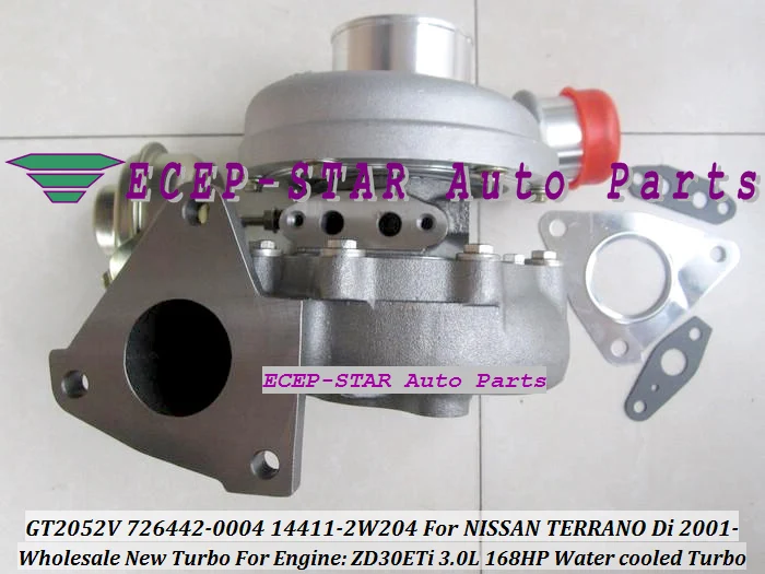 GT2052V 726442-5004S 726442 14411-2W204 Water cooled Turbocharger For NISSAN Pathfinder Mistral TERRANO 2001- ZD30ETi 3.0L 168HP