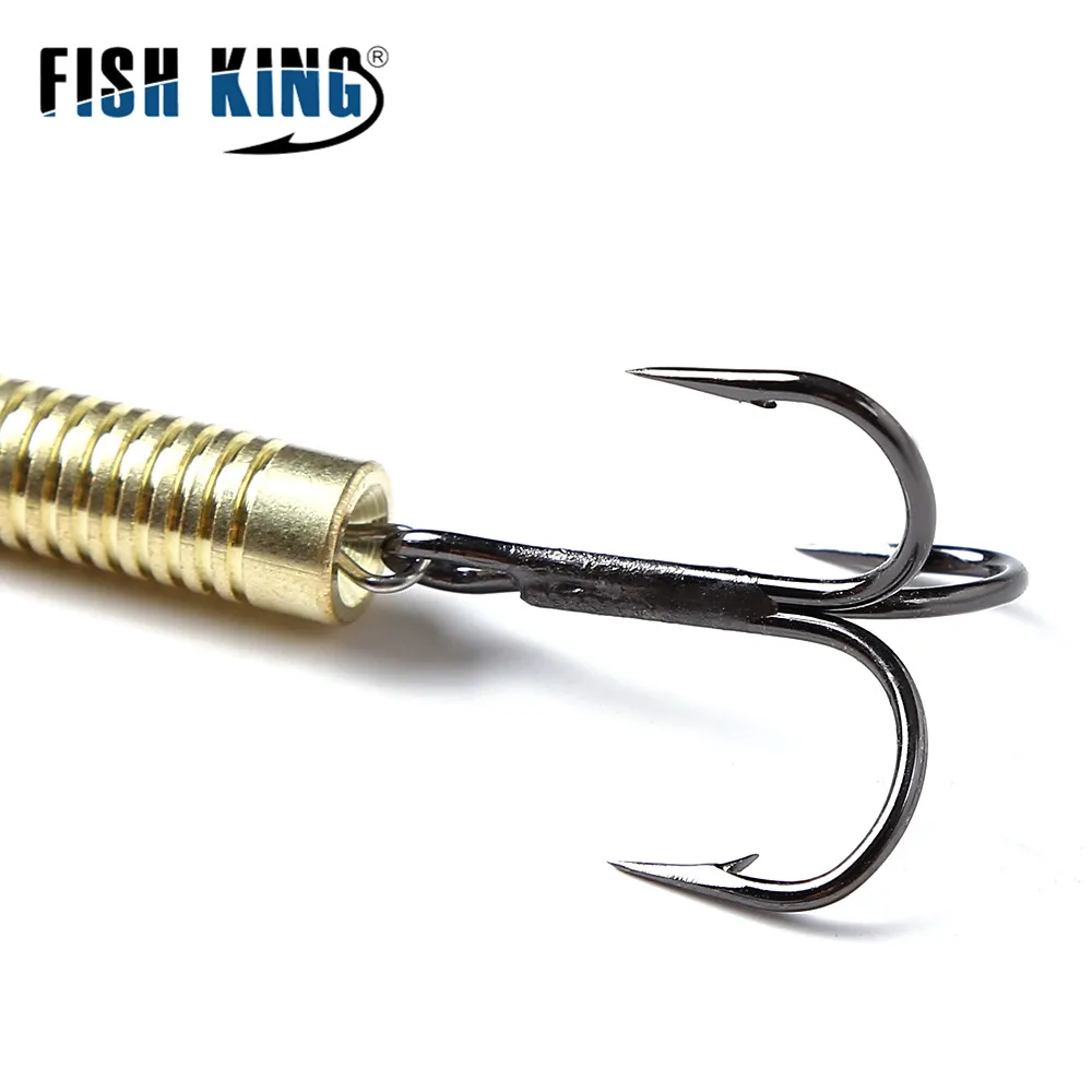 FISH KING 1 PC 10 kolorów długi obsada przynęty Spinner przynęty twarde fałszywe ryby metalowe przynęty z hakiem przynęty połowów