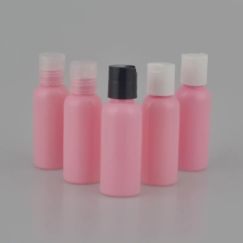 5pcs 50ml pink round shoulder bottle centuries cap Squeeze the bottle.Lotion bottle Sub-bottle High grade wholesale BQ103