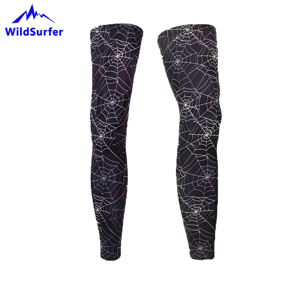 Elasticity Cycling Leggings 2pcs/lot Anti-uv Gaiter Skull Breathable Sport Safety Paisley Running Basketball Football Leggings