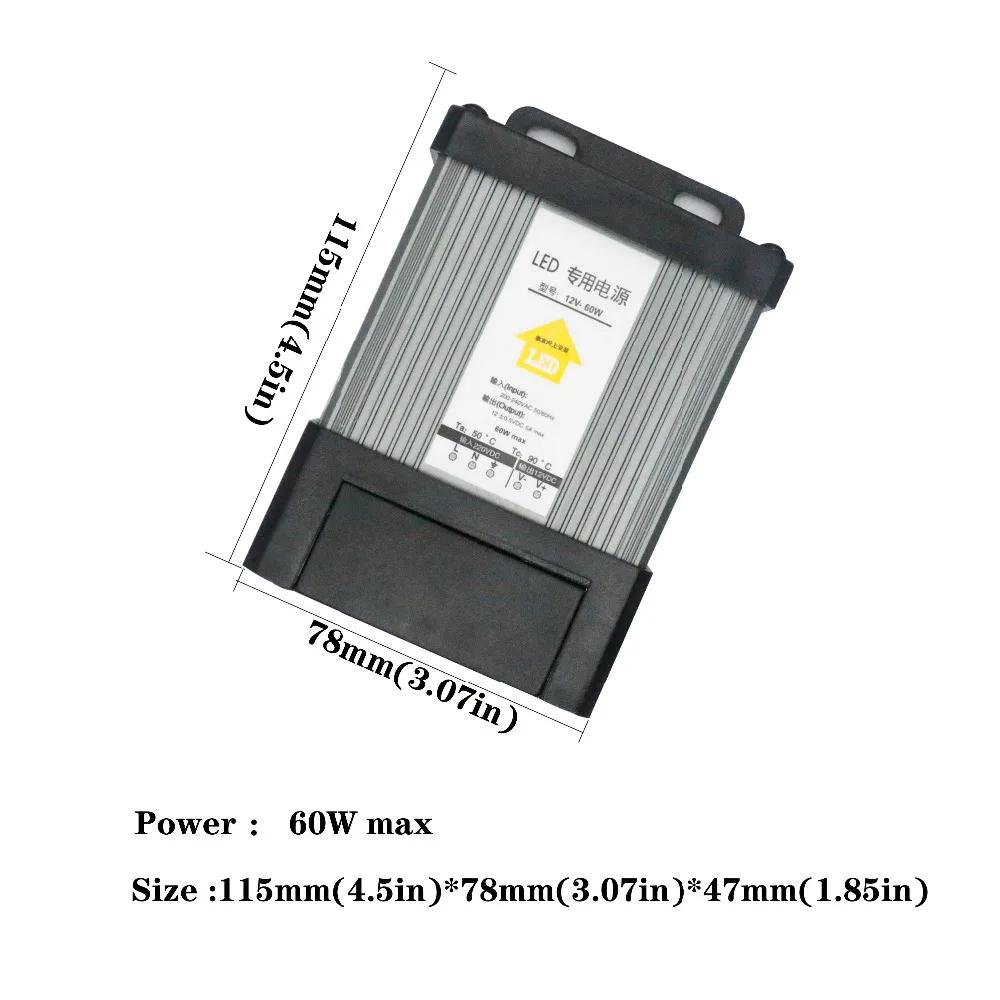 

Rainproof Switching Power Supply IP43 DC12V 60W 100W 150W 200W 300W 400W 220V LED outdoor Transformer DC 12V