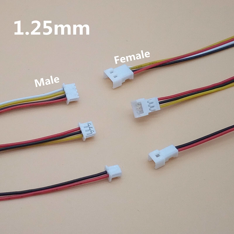 2 Pin Jst Connector 40pcs=20 Female 20 Male Micro JST 1.25 2 PIN Male & Female Plug Connector With W Jst Ph 2.0 Connector Kit
