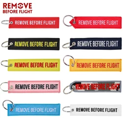 Remove Before Flight Chaveiro Tag Embroidery Keychain Key Ring for Aviation OEM Key Chains Jewelry Luggage Tag Key Fob 5 PCS/LOT