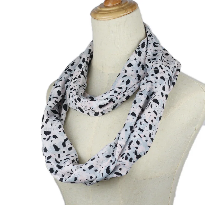 New Fashion Women black white Dot Ring Scarf Infinity Loop Neckerchief Echarpe Foulard Femme snood Size 140*35cm spring summer