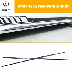 Carbon Fiber Side Extension Skirt Cover for Benz W205 S205 C205 C180 C200 C300 C43 C63 Seadn  Wagon 15 - 21