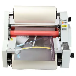 Hot Roll Laminator Machine With 4 Rubber Rollers 350mm With 2pcs Film Rolls Free