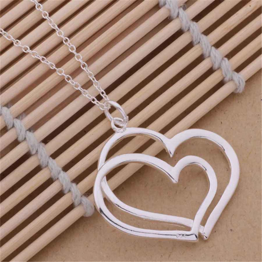 925 New wholesale  silver color high quality jewelry fashion noble Women classic love lady wedding necklace jewelry p108