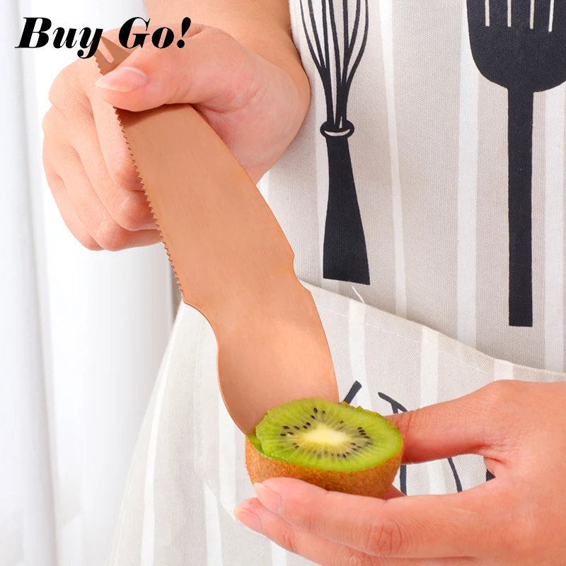 Fantastic Stainless Steel 2 In 1 Kiwi Easy Peelers Cutter Knifes Fruit Cutter Fruit Pulp Spoon Fruit Peeler Kitchen Accessories