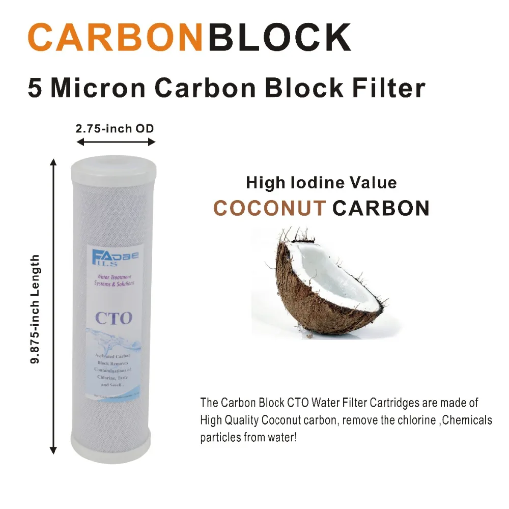 Pré-filtro de substituição conjunto para a fase 1, 2 & 3 do sistema de filtro de água da osmose reversa, pacote de 1 sedimento & 2 filtros de bloco de carbono