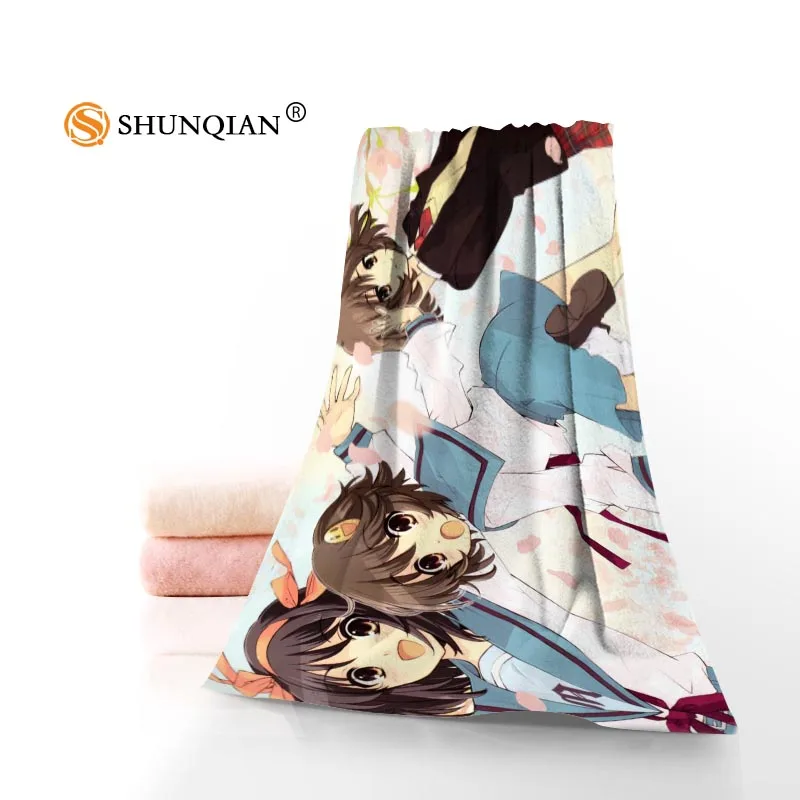 New Custom The Melancholy of Haruhi Suzumiya Printed Cotton Face/Bath Towels Microfiber Fabric For Kids Men Women Shower Towels