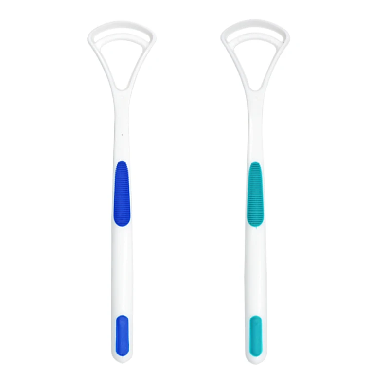 2pcs Dental Tongue Cleaner Oral Tongue Cleaning Tool Tongue Brush Tongue Cleaner Scraper