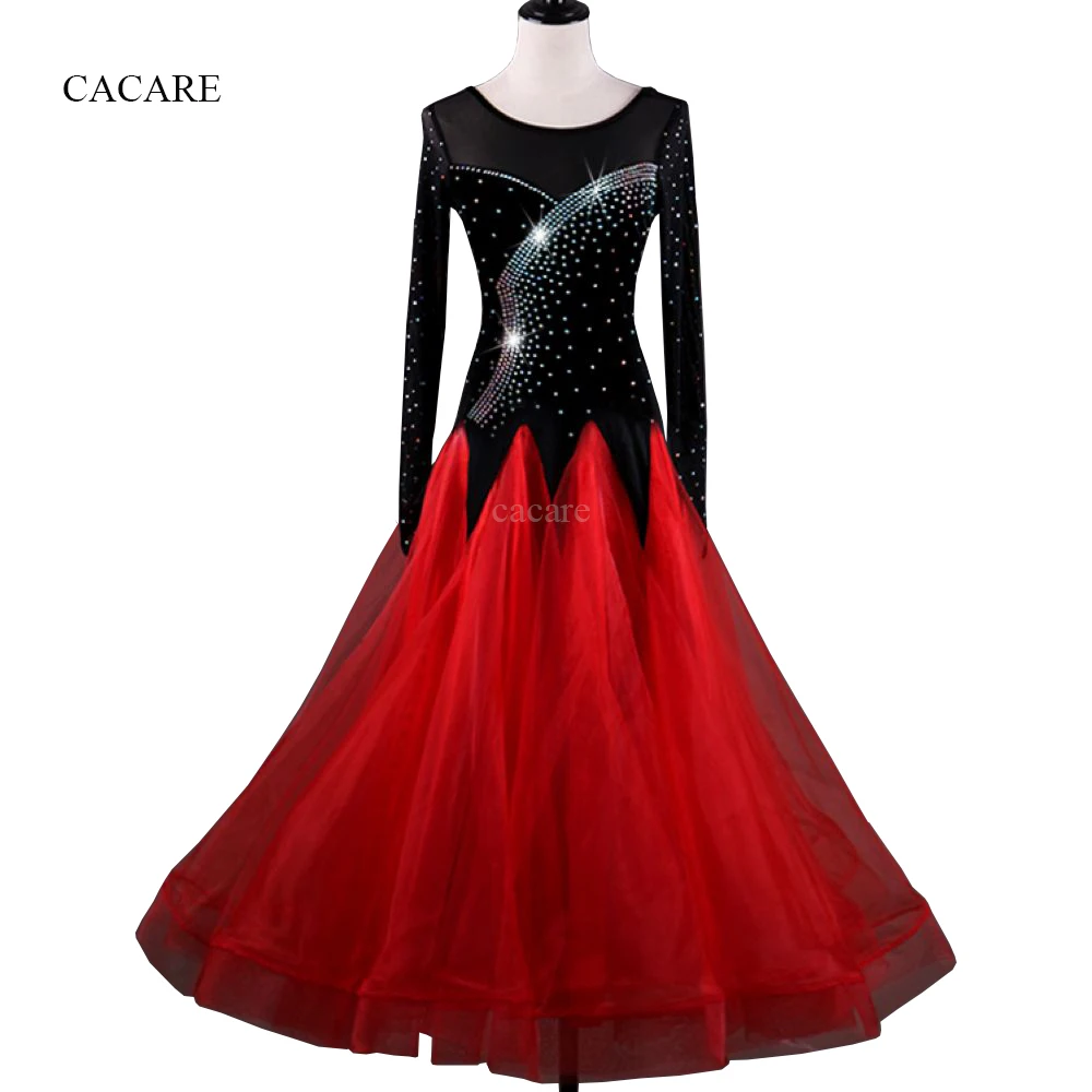 

CACARE Ballroom Dance Formal Dresses Long Woman Clothing Female Standard Dance Wear Costume Waltz Dress Modern D0263 Customize