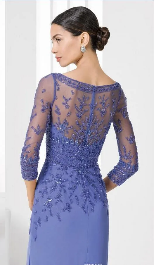 Robe mere de la mariee renda mãe da noiva vestidos de manga longa apliques noivo madrinha vestidos de noite para casamento