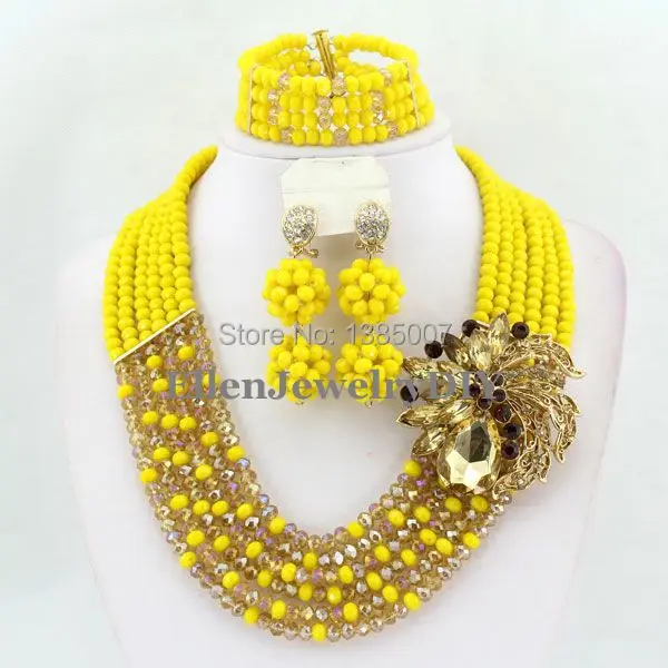 

New African Jewelry Set Nigerian Wedding Beads Crystal Jewelry Set Crystal Beads Jewelry Set African Beads Necklace Set W5975