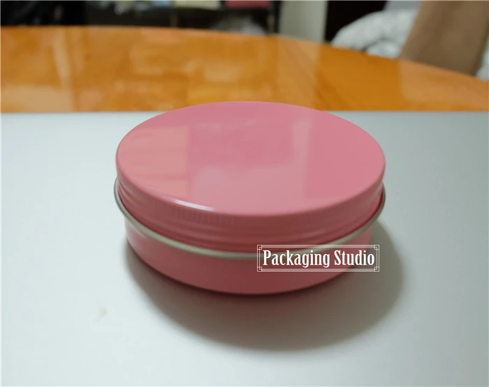 100g Pink Aluminum Jar Empty Lip Gloss Lotion Butter Container Spice Cream Candy Packaging Bottle Free Shipping