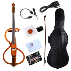 yinfente 4/4 Cello Purple Color Electric cello Metal Cello peg Ebony fittings 5  string  or  4 string can  choose