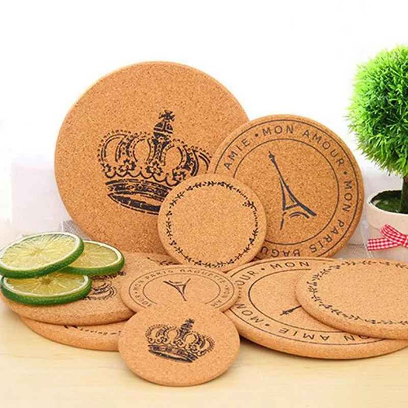 1000pcs Retro Style Cork Drink Coaster Coffee Cup Mat Tea Pad Table Decor Cork Coasters Placemats Desk Accessories ZA4844