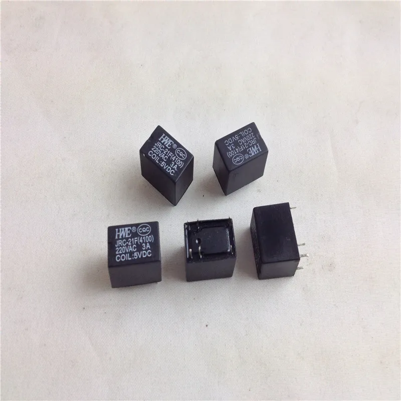 50ชิ้น/ล็อต JRC-21F 4100 5V DC 6 Pins Miniature PCB Relay ยี่ห้อใหม่