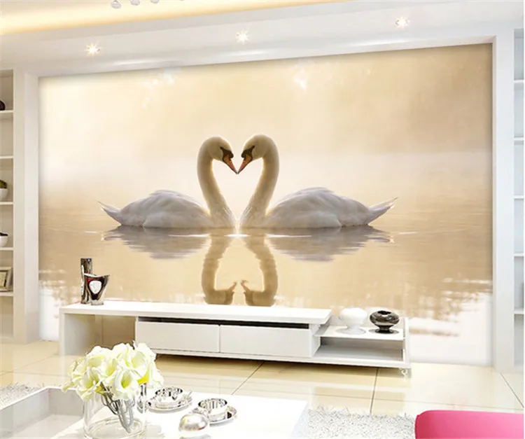 

3d Custom Photo mural swan lake papel de parede background sofa tv wallpaper murals wallpaper,home decoration