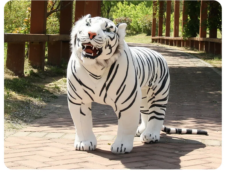 new arrival large 110x75cm white tiger plush toy simulation tiger party decoration, birthday gift w1741