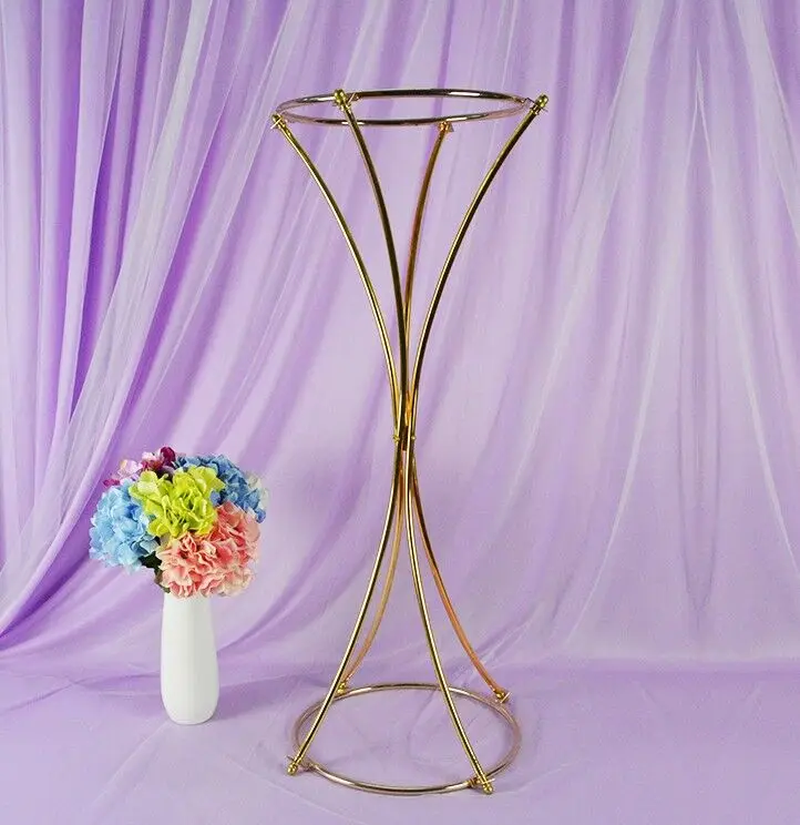 10PCS/lot Free Shipping Flower Pillar Gold Metal Flower Stand Beautiful Shape Frame for Wedding Party Event Decoration