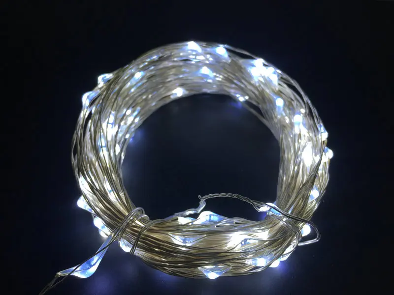 

10Pcs 5V 10M 100beads USB powered LED silver String fairy starry Lights vine moon lamp Home Garland Garden Wedding Xmas party