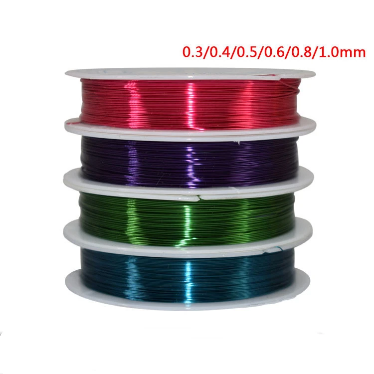 0.3/0.4/0.5/0.6/0.8mm Silver Gold color Copper Wire Beading Cord Findings DIY Bracelet Necklace Jewelry Accessories