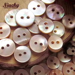 Niucky 9mm-12mm 2 fori viola naturale perla shell pulsanti per cucire pulsanti guscio naturale madre di perla all'ingrosso S0101-009