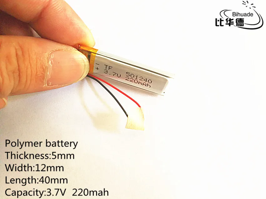 

50pcs 3.7V 220mAh 501240 Lithium Polymer LiPo Rechargeable Battery For Mp3 MP4 GPS PSP