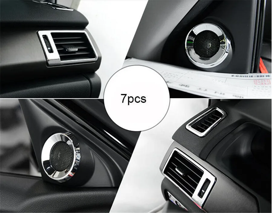 7pcs Interior Decoration Cover Trim ABS Chrome For Honda Accord 9th 2013-2015 Car Air Condition Outlet Speaker Styling