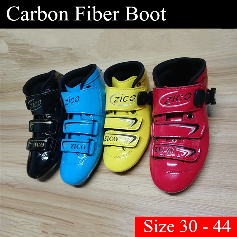 Kids & Adults European size 30 to 45 Carbon Fiber Inline Speed Skates Boot with Hook Loop Buckle Competition Race Shoes for MPC