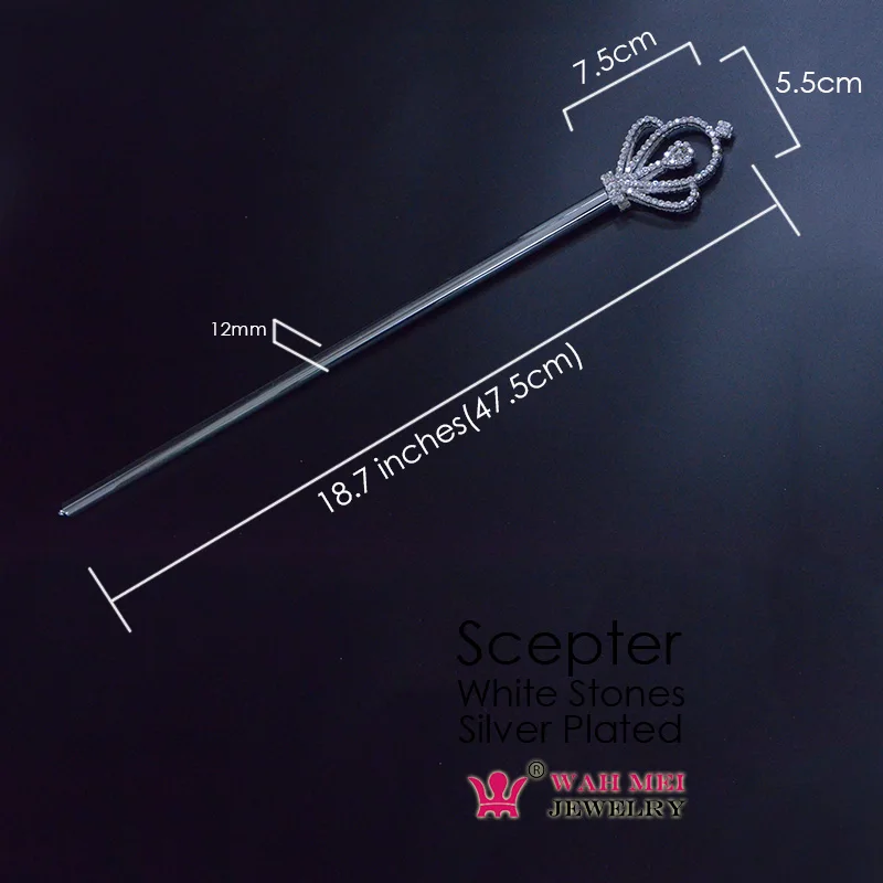 Scepter Rhinestone Crystal Double Side Fashion Jewelry Play Accessories Props Pageant Contest Crown Things Wands For Girls Sz027