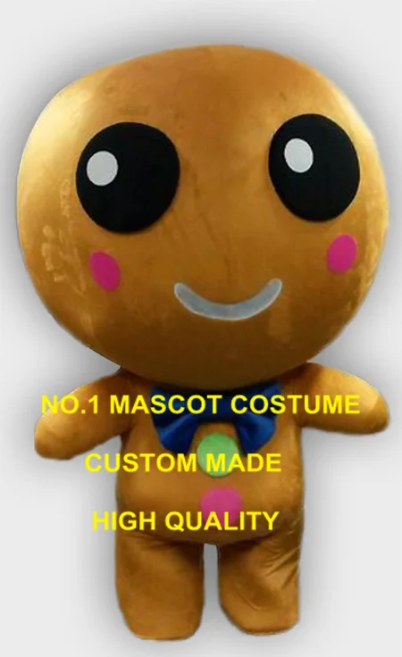 

Professional Custom Wholesale Ginger Bread Boy Mascot Costume Adult Cartoon Xmas Ginger Bread Theme Anime Cosply Mascotte1858