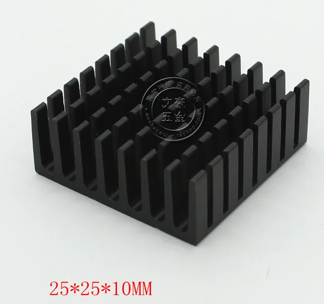 

Fast Free Ship 100pcs With black groove heat sink 25*25*10mm electronic radiator IC chip aluminum heatsink