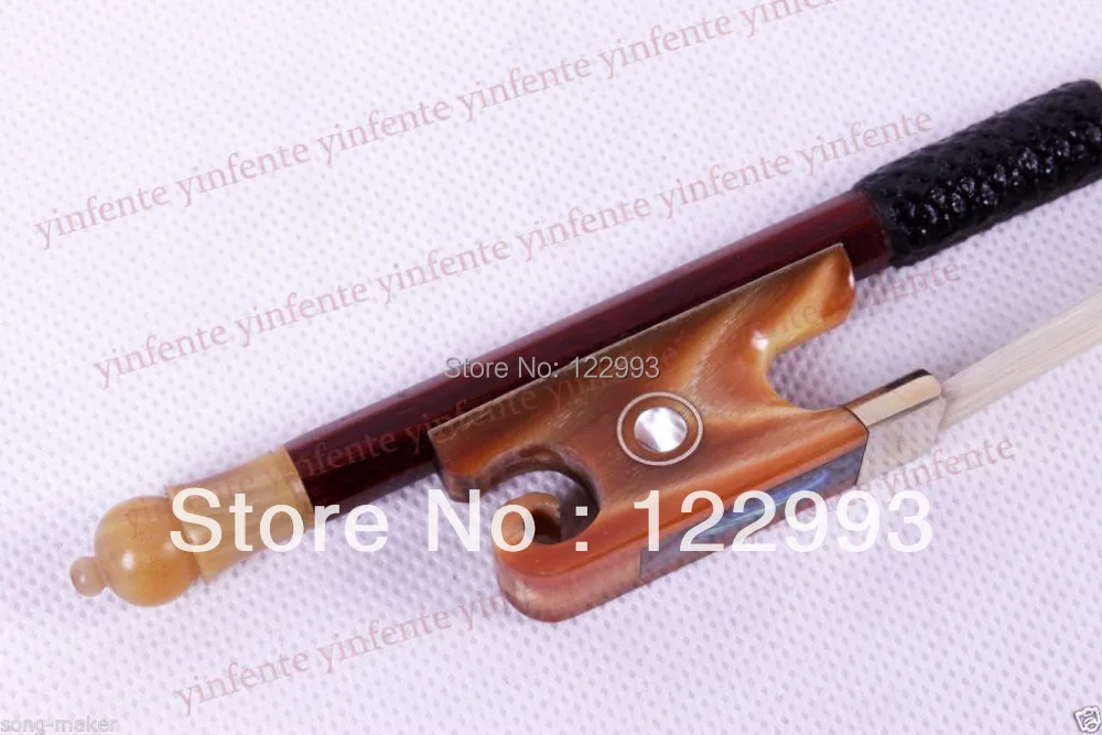 

One Violin Bow Ox horn Frog Brazilwood Round Stick New 4/4 1 pcs R4