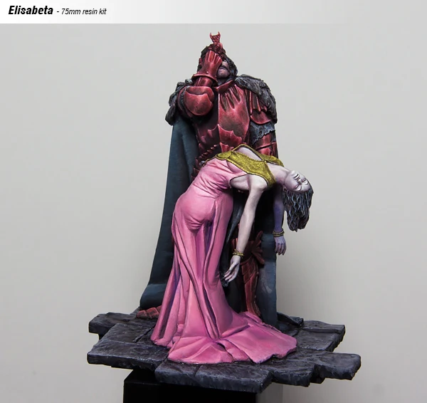 Unpainted Kit 1/24 75mm Elisabeta, the birth of Dracula  soldier   Resin Figure miniature garage kit