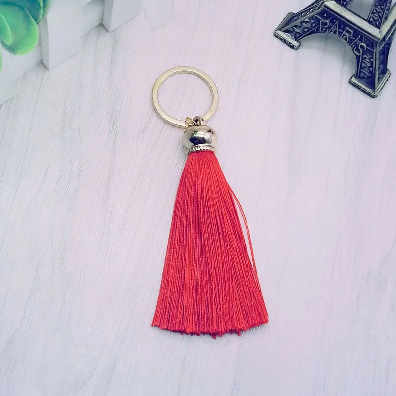 Modischer Quasten-Schlüsselanhänger für Damen, niedlicher Quasten-Schlüsselanhänger als Taschenaccessoire - Seidenquasten Autoschlüsselanhänger Fransen-Schmuck Großhandel – Detail 18