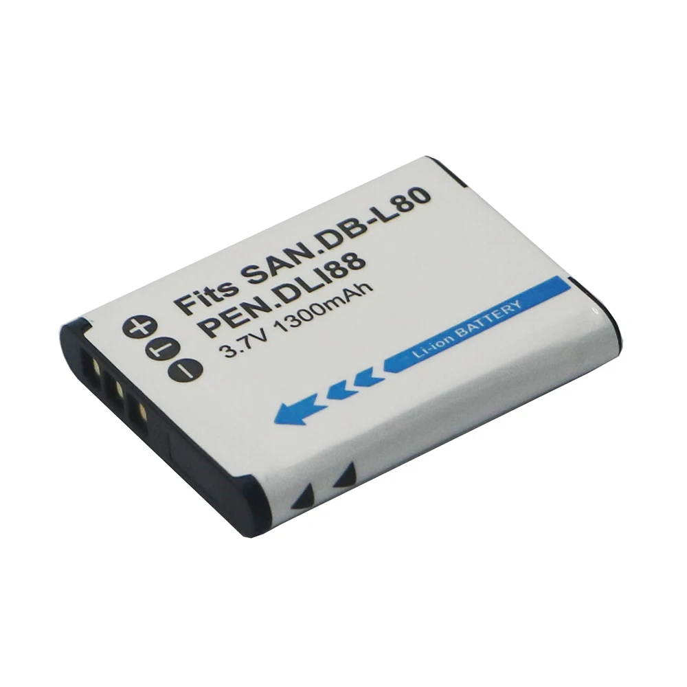 D-LI88 DB-L80 L80A D LI88 DBL80 DLi88 Rechargeable Batteries For Sanyo VPC-CG10 VPC-CG20 For PENTAX VPC-CG88 CG100 P70 Battery