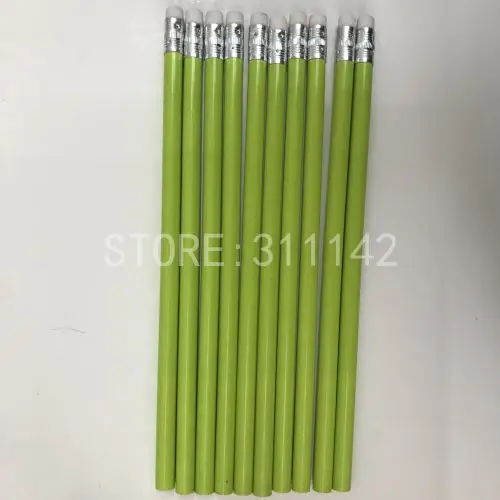 low price high quality wooden pencil promotional gift pencil light green pencil Lemon green pencil brand custom logo