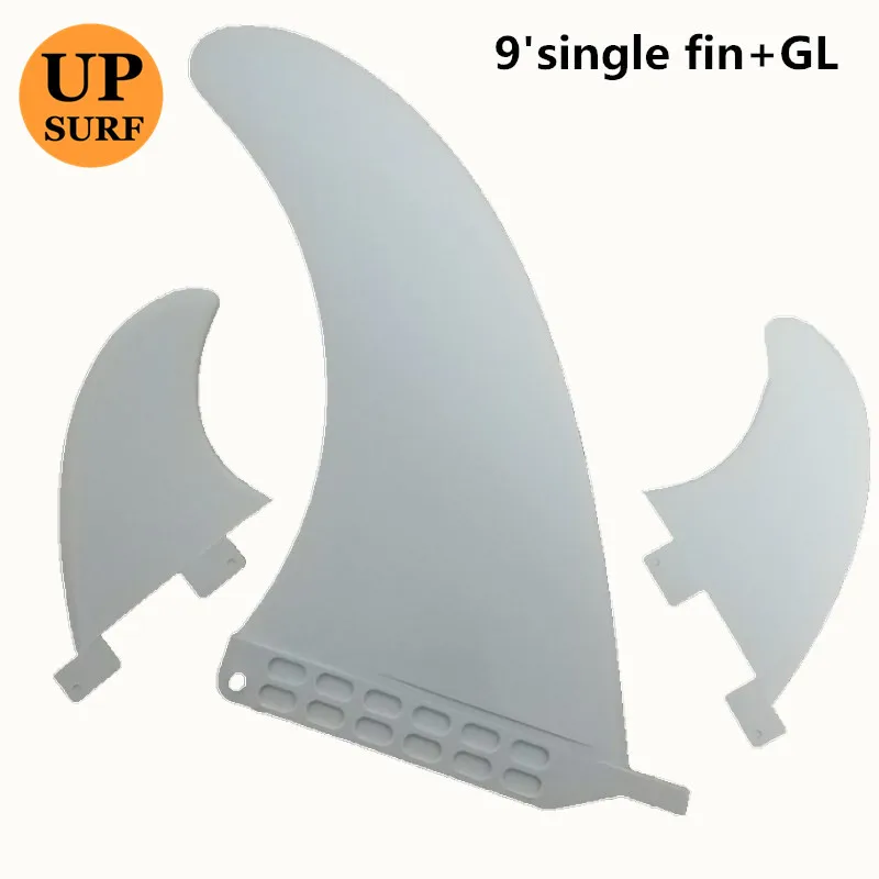 

Single Fins White 9' Longboard Center Fin And GL Fin Surfing Fins