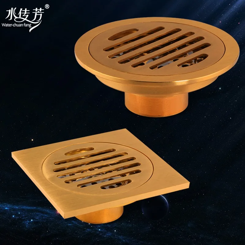 Copper thickened floor drain toilet washing machine deodorant floor drain core bathroom stainless steel filter three-way round