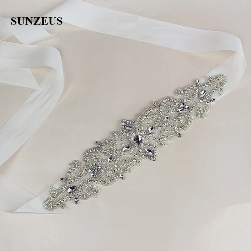 Brilhante frisado strass cinto de casamento de luxo alta qualidade acessórios do casamento ceinture mariage sbe05