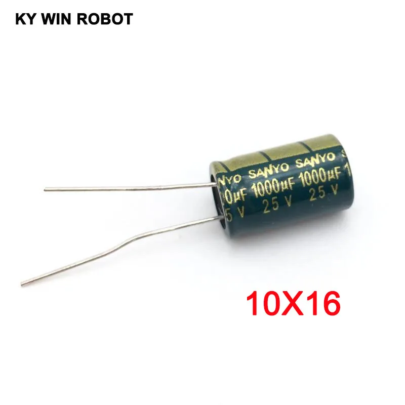 10 sztuk/partia 25V 1000UF 10*16 wysokiej częstotliwości niska impedancja aluminiowy kondensator elektrolityczny 1000uf 25v