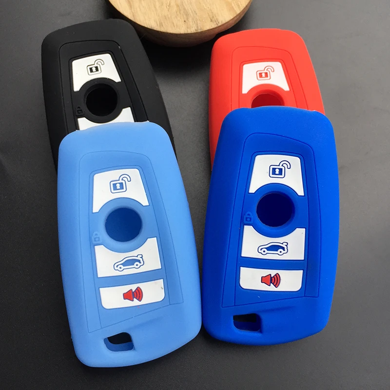 ZAD Silicone car key case cover fob skin shell set for BMW 1 2 3 5 7 SERIES E46 E53 F30 F31 F10 F20 F30 GT remote key protector