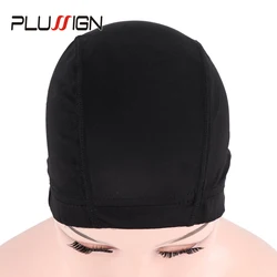 Dome Cap For Wigs Hair Weave Caps Wholesale Price 1Pcs/Lot Glueless Hair Net Spandex Nets With Elastic Band Black Dome Wig Cap