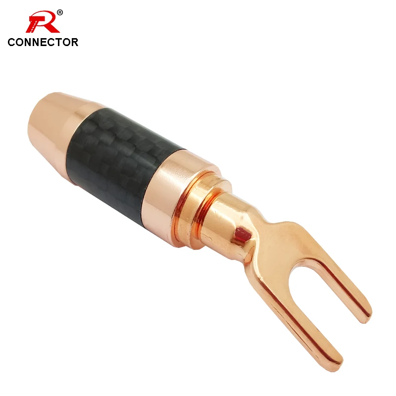 8pcs Y U shape Big Banana Plug Connector Amplifier Speaker Audio Plug Rose Gold Silver Color Available