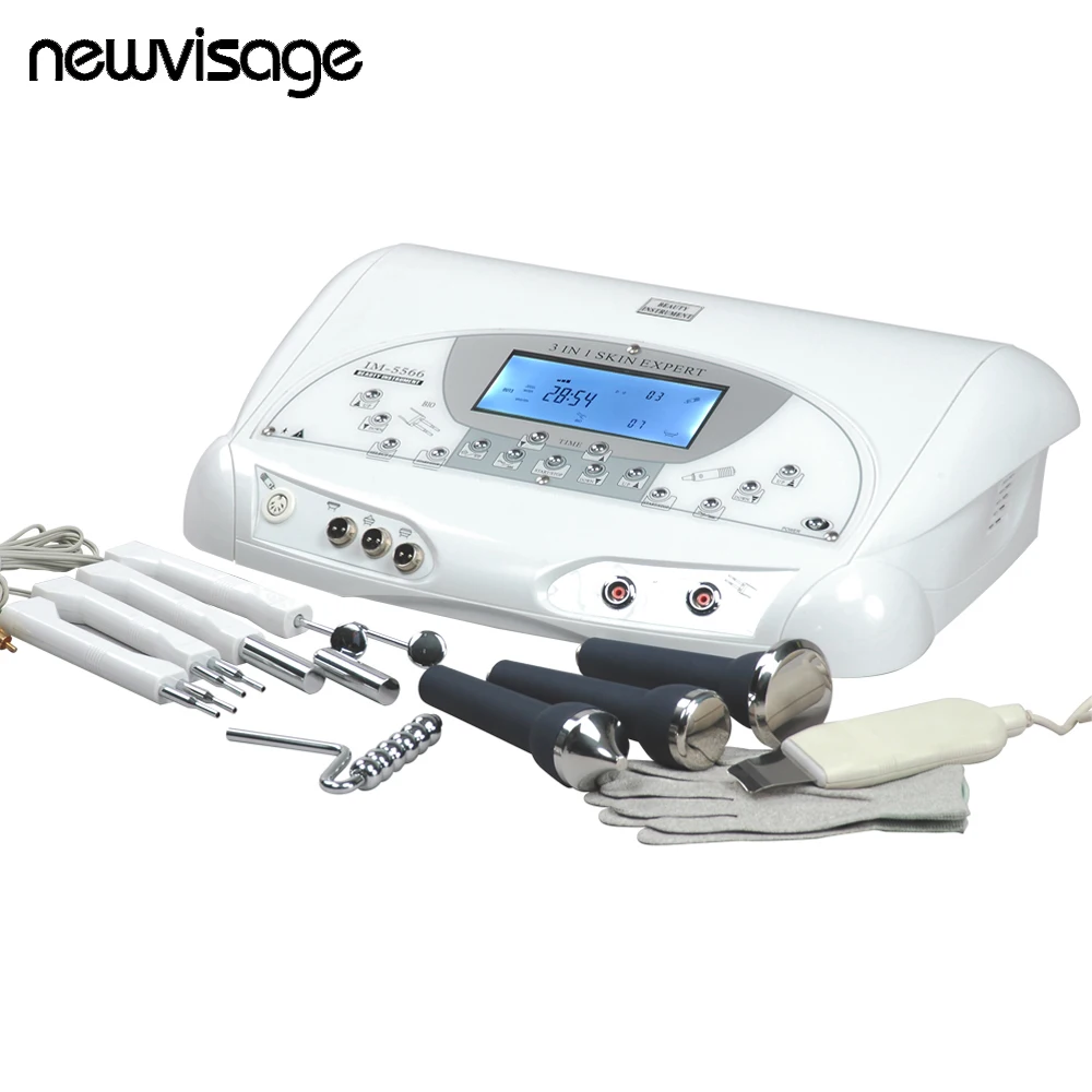 Skin Expert IM-5566 Ultrasonic Face Body Massage BIO Microcurrent Skin Lifting Wrinkle Remove Magic Gloves Skin Scrubber Machine