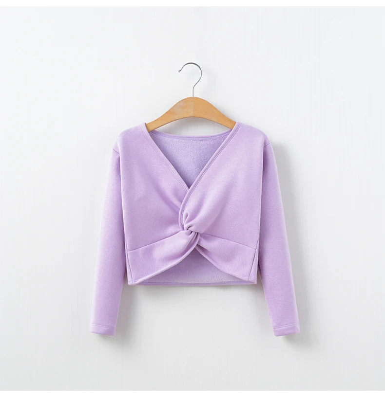 Suéter de Ballet de terciopelo para niñas, Bolero moderno para niños, Top envolvente de baile, novedad