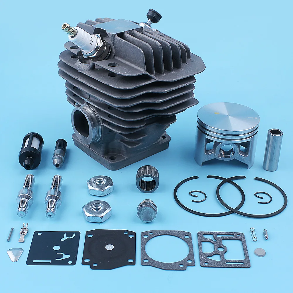 Pistão do Cilindro Carb Kit de Reparo para Stihl Ms440 044 ms 440 Motosserra Barra Parafuso Prisioneiro Porca Válvula Descompressão 1128 020 1227 Parte 50 mm