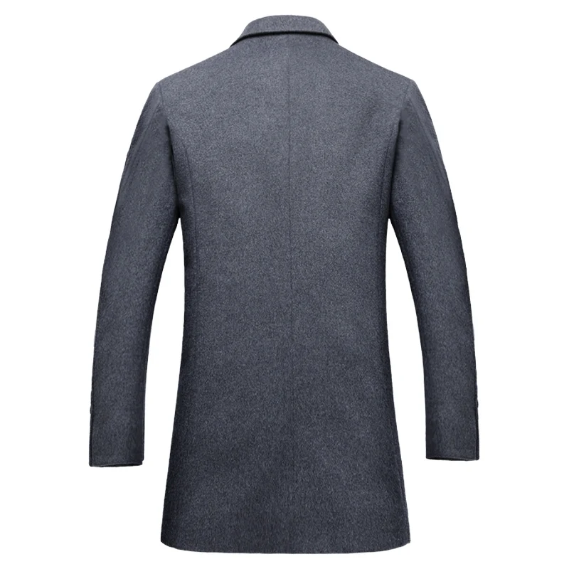 LetsKeep Winter Long wool coat men outerwear Woolen Blends pea coat mens Windbreaker casual overcoat High quality M-3XL, MA518